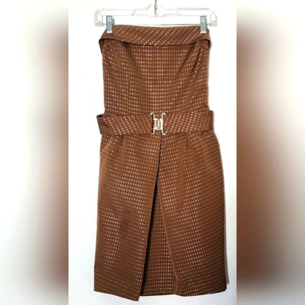 Zara Brown Strapless Dress